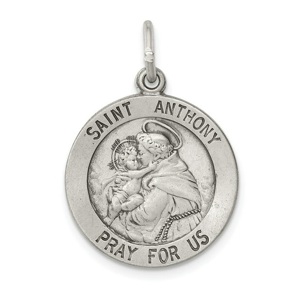 Diamond2Deal 925 Sterling Silver Antiqued Saint Anthony Medal Pendant 